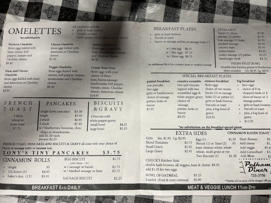 Menu Pelham Diner-7